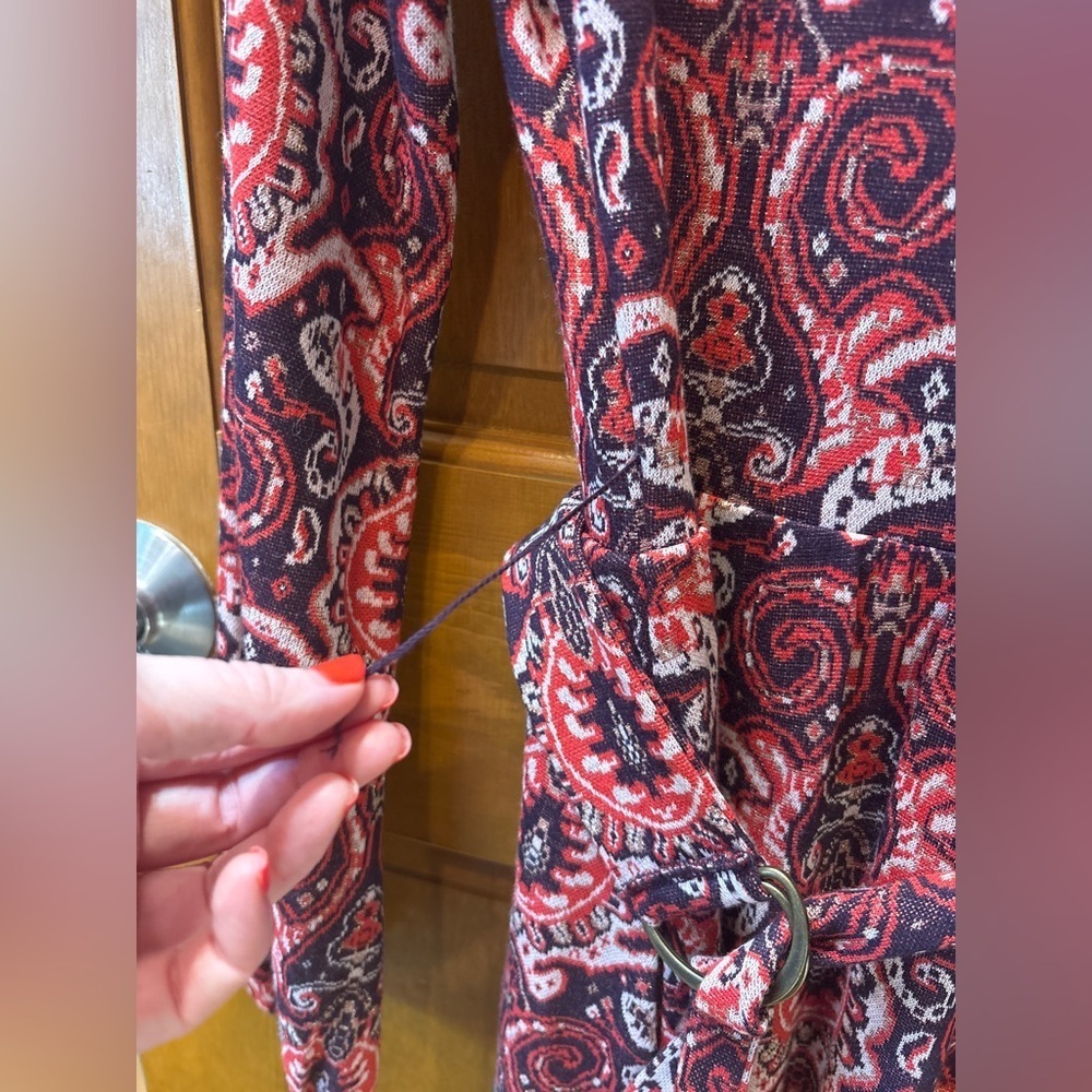 Anthropologie Maeve Paisley Belted Dress Long Sleeve Size XS - Picture 14 of 14